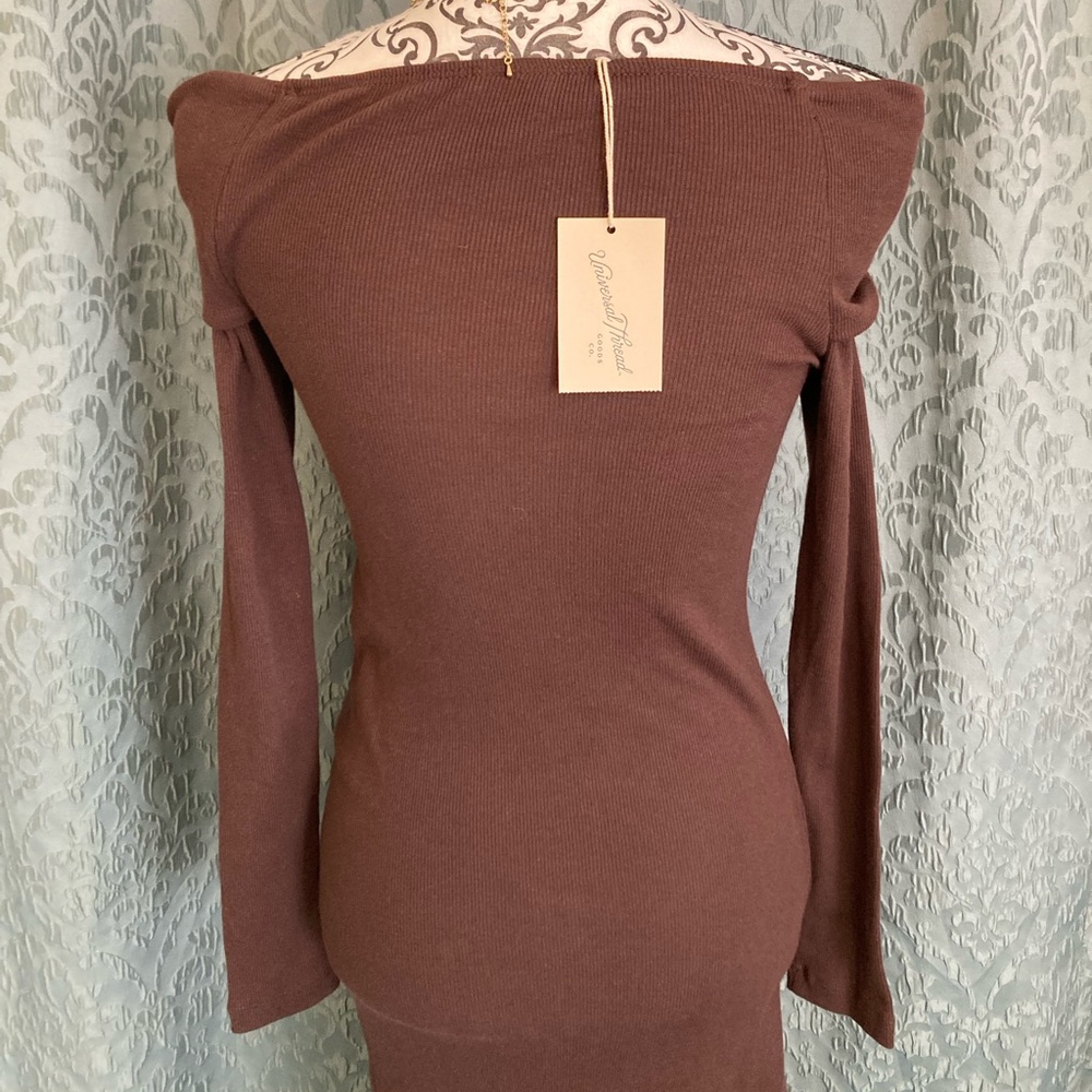 Universal Thread | NWT Women’s Off The Shoulder Long Sleeve Ribbed Dress - Picture 4 of 6